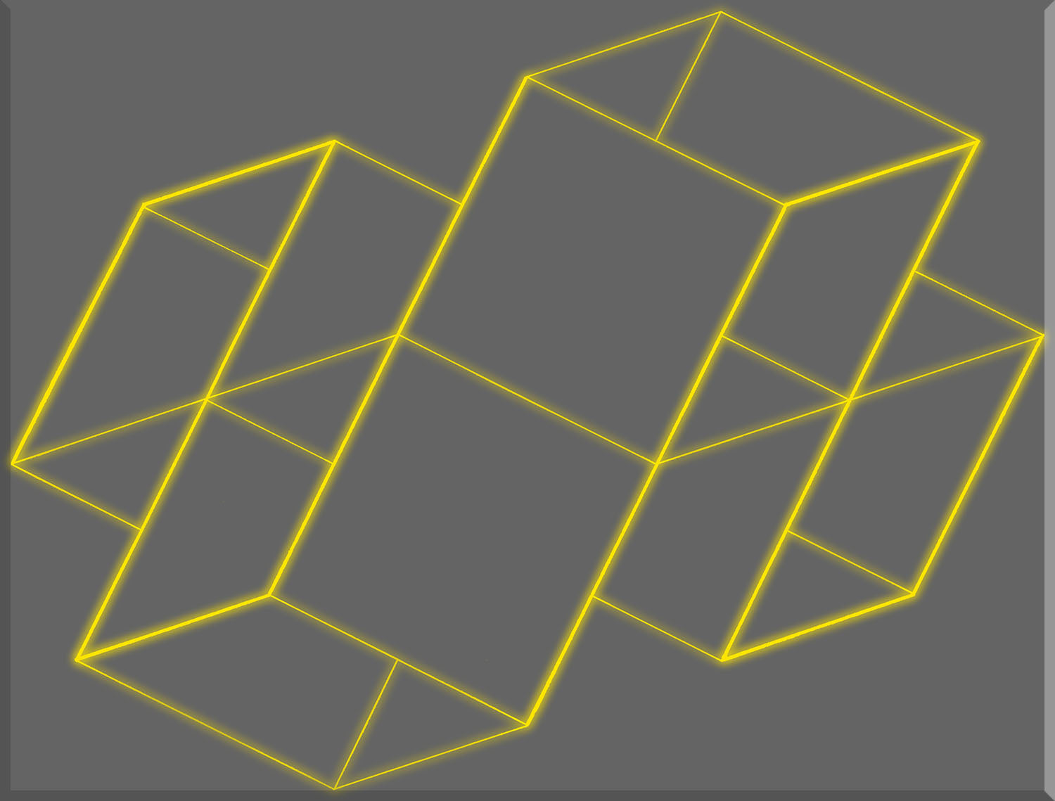 Image of "Box Geometric Yellow-Gray"