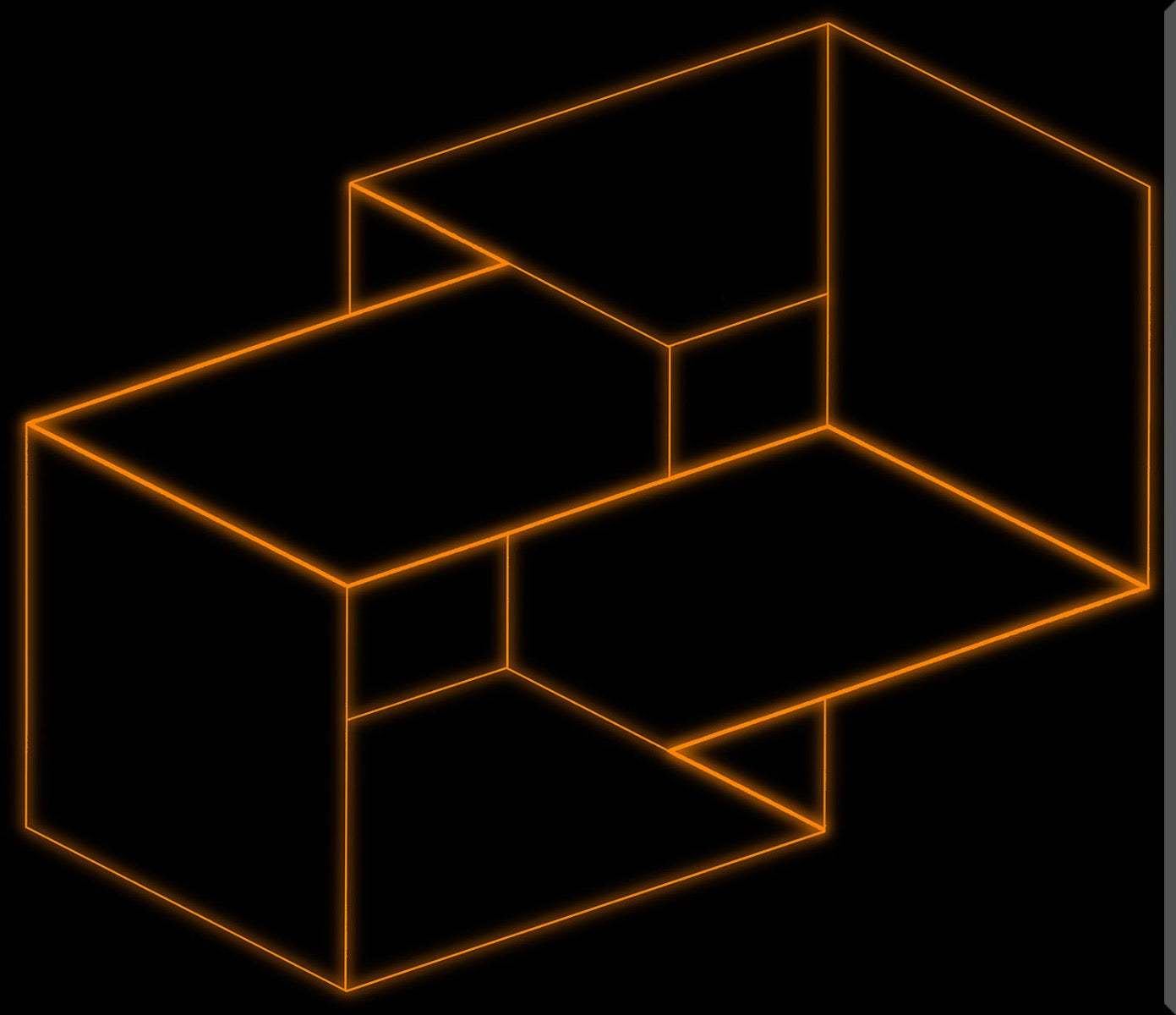 Image of "Box Geometric Orange-Black"