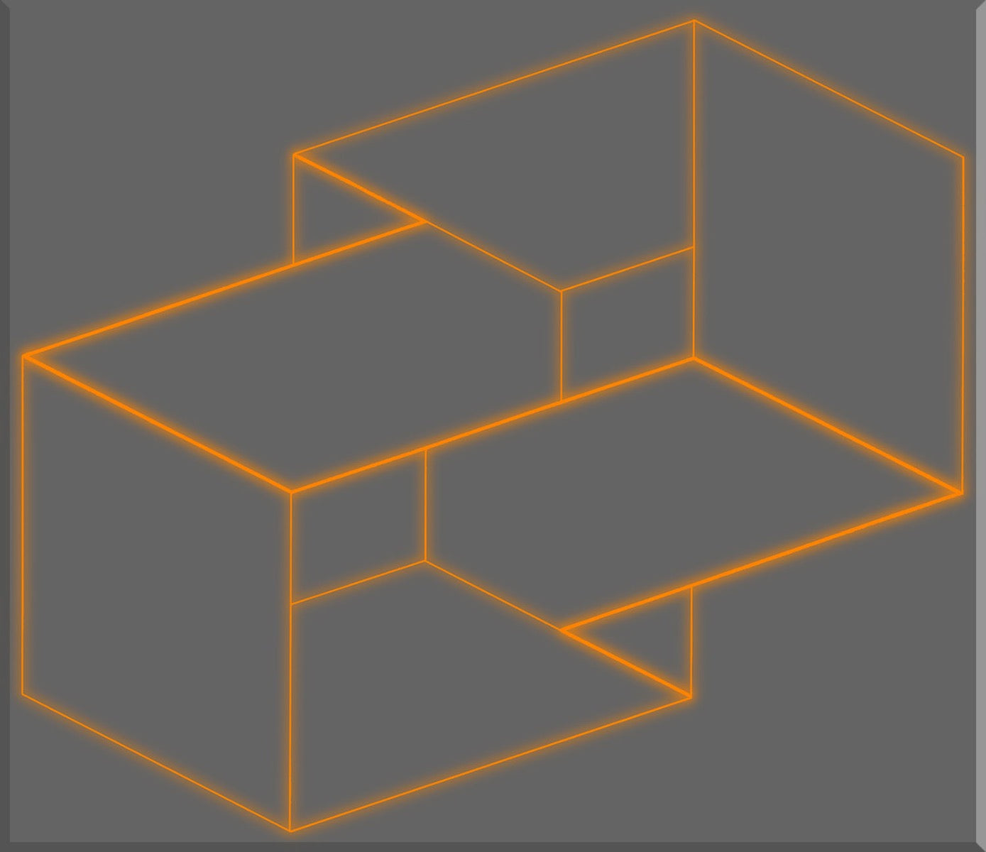 Image of "Box Geometric Orange-Gray"