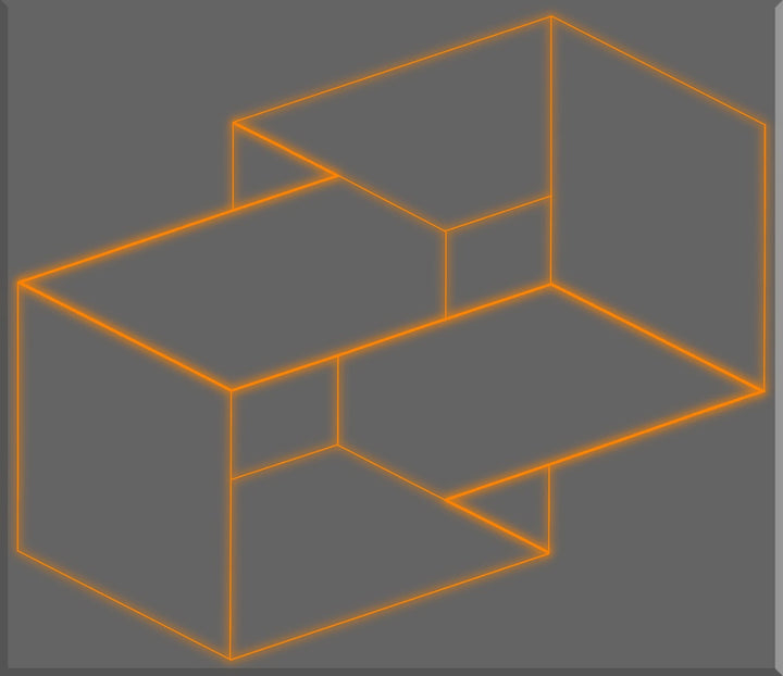 Image of "Box Geometric Orange-Gray"